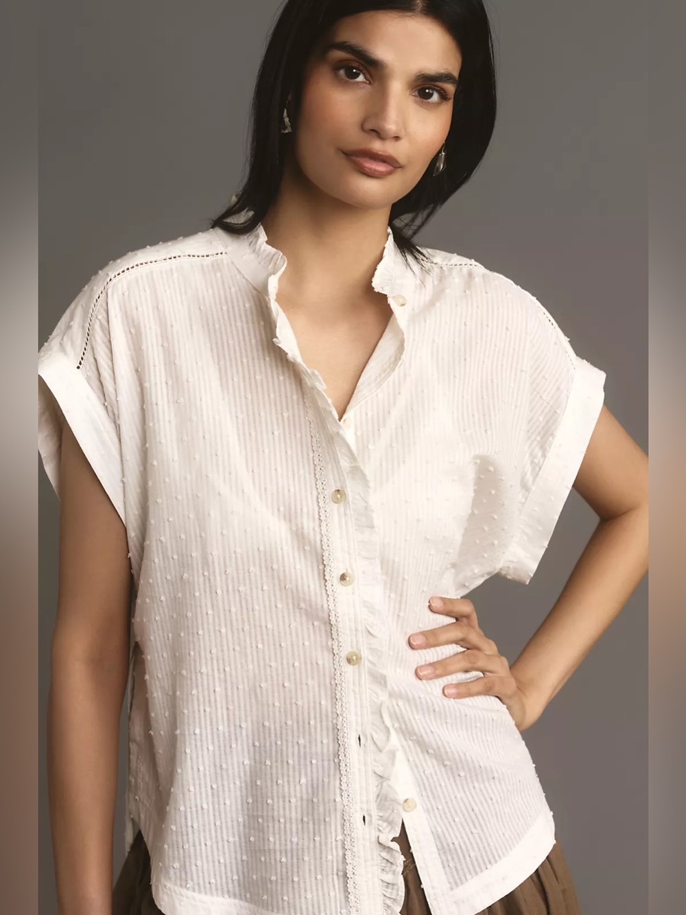 NWT Pilcro Oversized Ruffled Blouse
